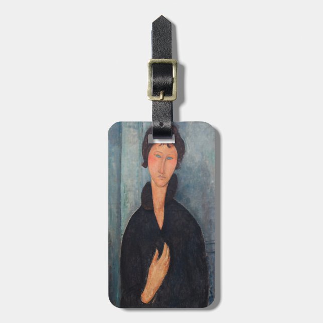 Amedeo Modigliani - Frau mit blauen Augen Gepäckanhänger (Vorderseite vertikal)