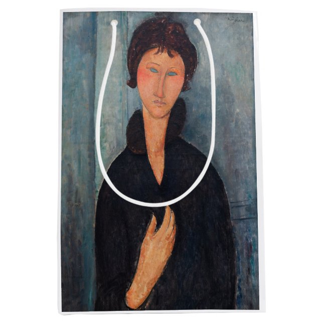 Amedeo Modigliani - Frau mit blauen Augen Mittlere Geschenktüte (Vorderseite)