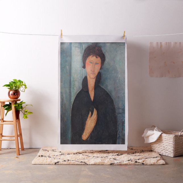 Amedeo Modigliani - Frau mit blauen Augen Stoff (Beispiel)