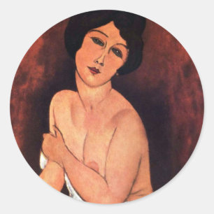 Amedeo Modigliani Große sitzende Frau Runder Aufkleber