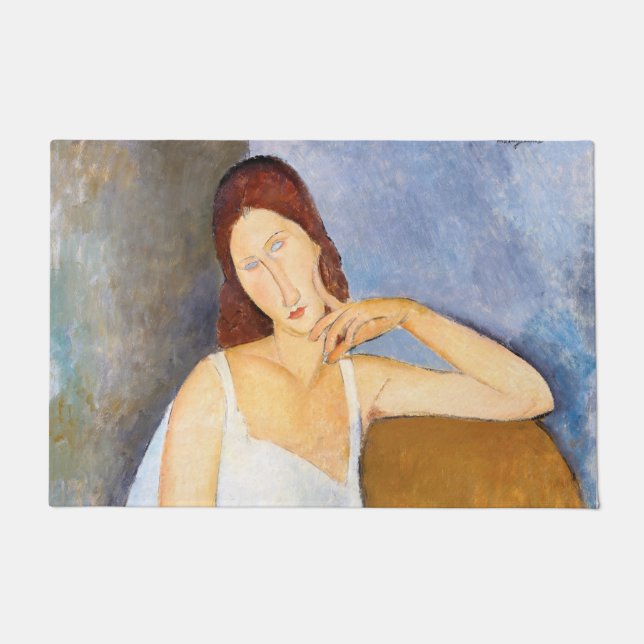Amedeo Modigliani - Jeanne Hebuterne Fußmatte (Vorderseite)
