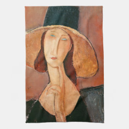 Amedeo Modigliani - Jeanne Hebuterne in Large Hat Geschirrtuch