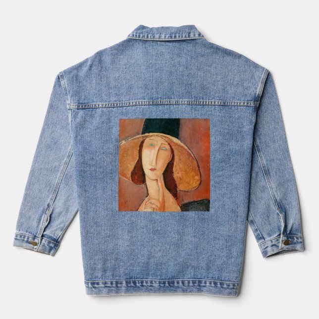 Amedeo Modigliani - Jeanne Hebuterne in Large Hat Jeansjacke (Rückseite)