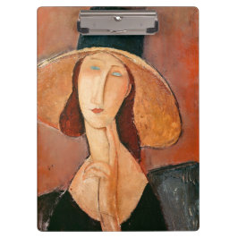 Amedeo Modigliani - Jeanne Hebuterne in Large Hat Klemmbrett