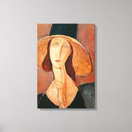 Amedeo Modigliani - Jeanne Hebuterne in Large Hat Leinwanddruck