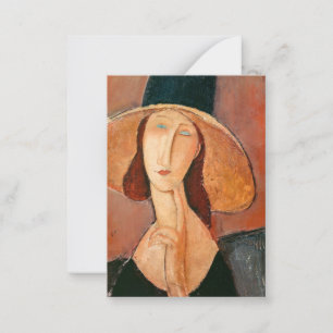 Amedeo Modigliani - Jeanne Hebuterne mit großer Hu Mitteilungskarte