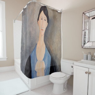 Amedeo Modigliani - Junge Frau in blau Duschvorhang