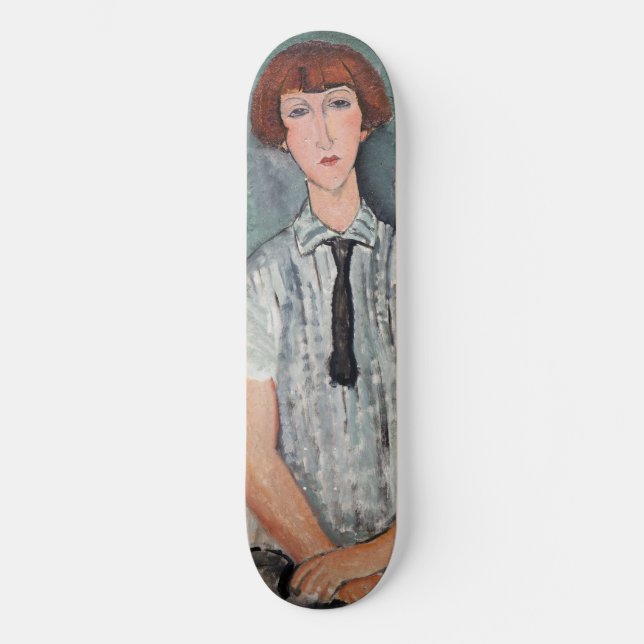 Amedeo Modigliani - Jungenmädchen in einer gestrei Skateboard (Vorderseite)