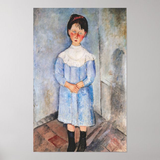 Amedeo Modigliani - Kleines Mädchen in Blau Poster (Vorne)