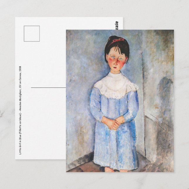 Amedeo Modigliani - Kleines Mädchen in Blau Postkarte (Vorne/Hinten)