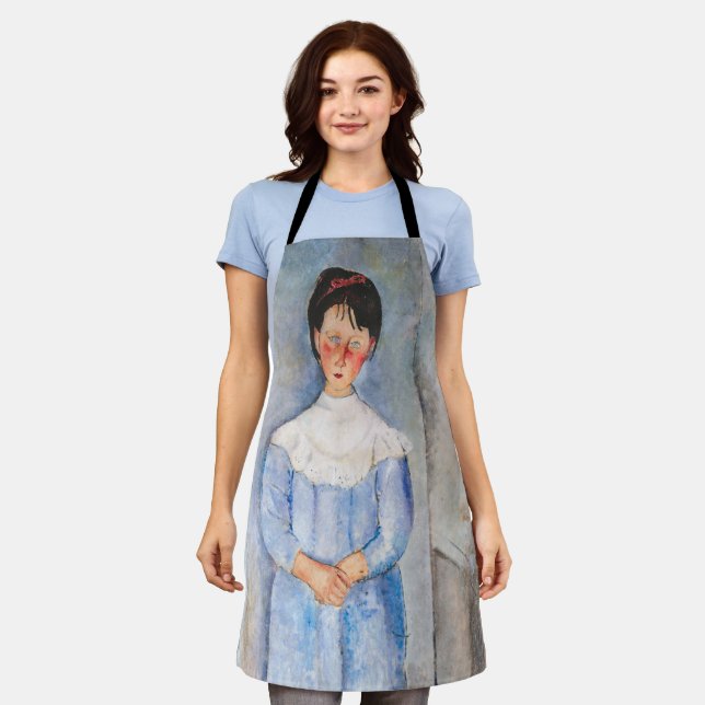 Amedeo Modigliani - Kleines Mädchen in Blau Schürze (Getragen)