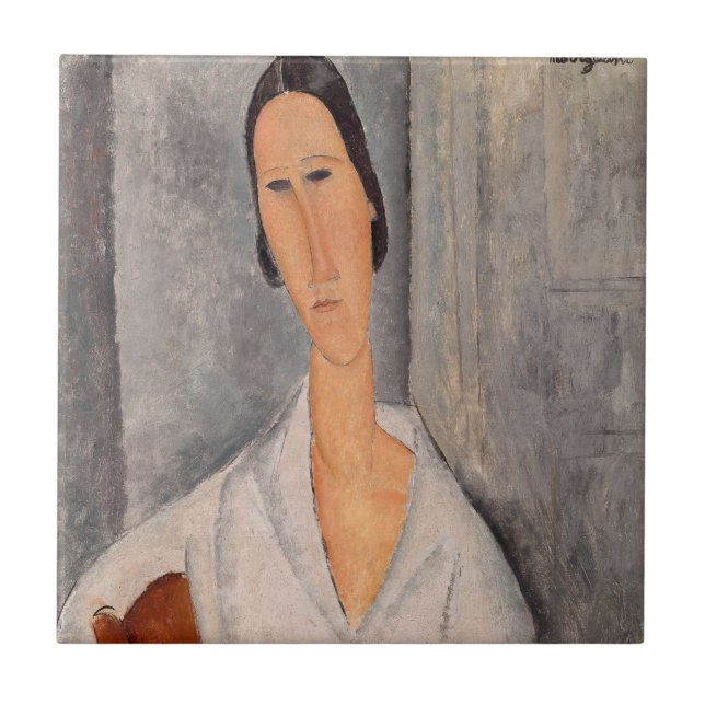 Amedeo Modigliani — Madame Hanka Zborowska Leaning Fliese (Vorderseite)