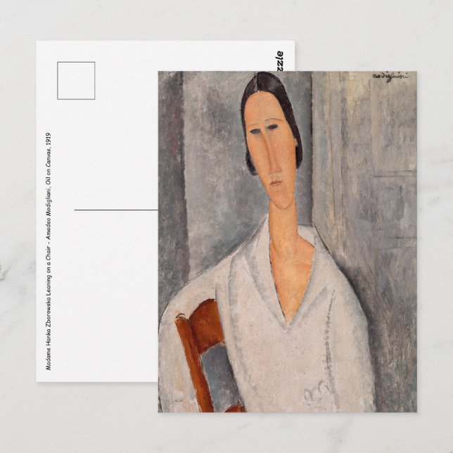 Amedeo Modigliani — Madame Hanka Zborowska Leaning Postkarte (Vorne/Hinten)