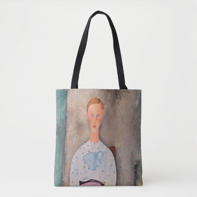 Amedeo Modigliani - Mädchen mit einer geblümten Bl Tasche (Vorderseite)