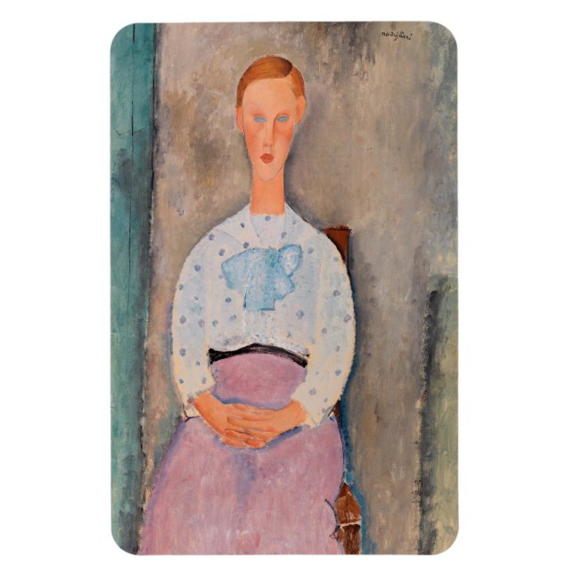 Amedeo Modigliani - Mädchen mit Polka-Dot-Bluse Magnet (Vertikal)