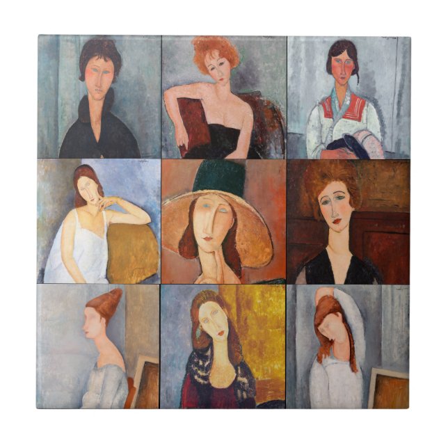 Amedeo Modigliani - Meisterwerke - Collage Fliese (Vorderseite)