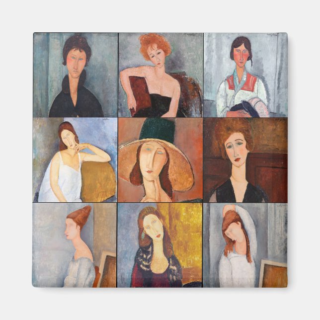 Amedeo Modigliani - Meisterwerke - Collage Magnet (Vorne)