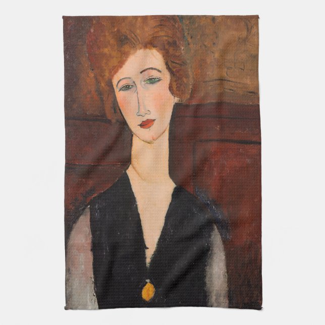Amedeo Modigliani - Portrait einer Frau Geschirrtuch (Vertikal)