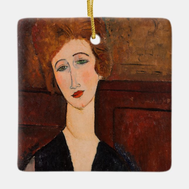 Amedeo Modigliani - Portrait einer Frau Keramikornament (Vorderseite)