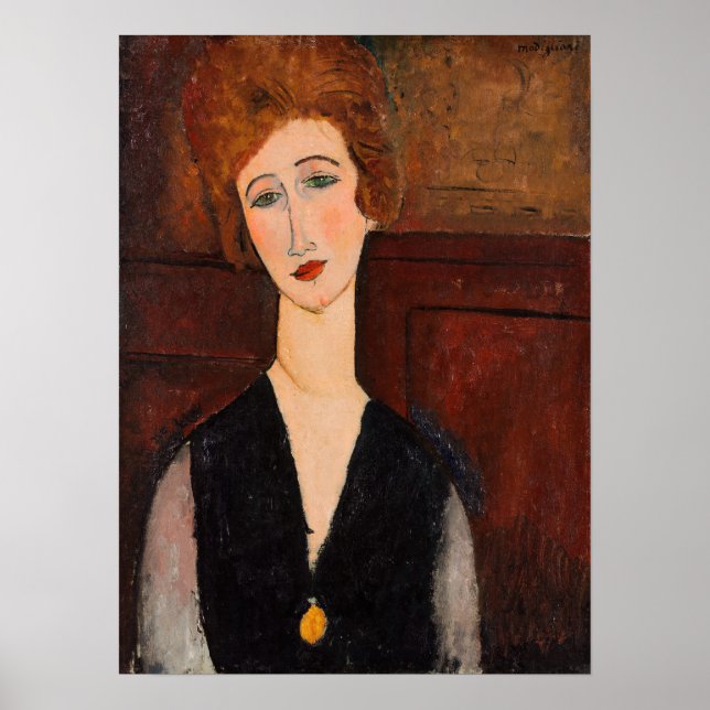 Amedeo Modigliani - Portrait einer Frau Poster (Vorne)