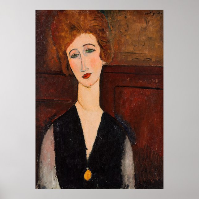 Amedeo Modigliani - Portrait einer Frau Poster (Vorne)