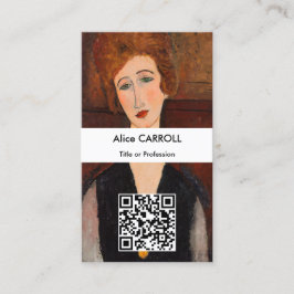 Amedeo Modigliani - Portrait einer Frau - QR Code Visitenkarte