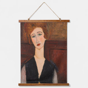Amedeo Modigliani - Portrait einer Frau Wandteppich Mit Holzrahmen