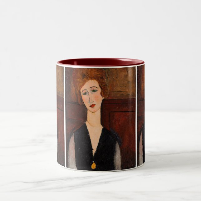 Amedeo Modigliani - Portrait einer Frau Zweifarbige Tasse (Mittel)