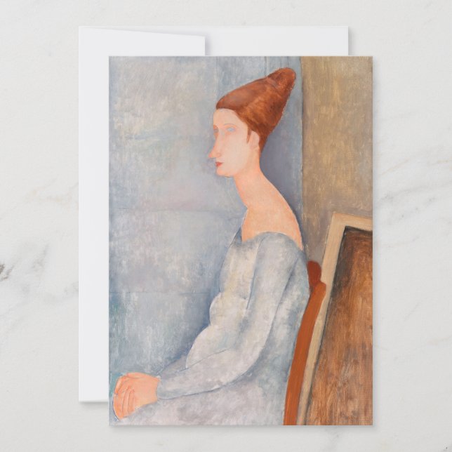 Amedeo Modigliani - Portrait Jeanne Hebuterne #3 Dankeskarte (Vorderseite)