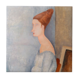 Amedeo Modigliani - Portrait Jeanne Hebuterne #3 Fliese