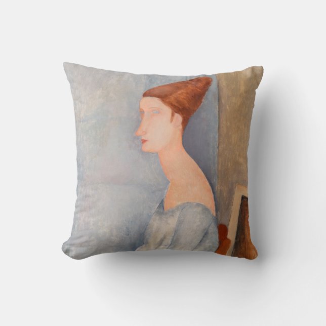 Amedeo Modigliani - Portrait Jeanne Hebuterne #3 Kissen (Vorderseite)