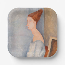 Amedeo Modigliani - Portrait Jeanne Hebuterne #3 Pappteller