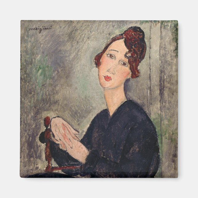 Amedeo Modigliani - Portrait von Dedie Hayden Magnet (Vorne)