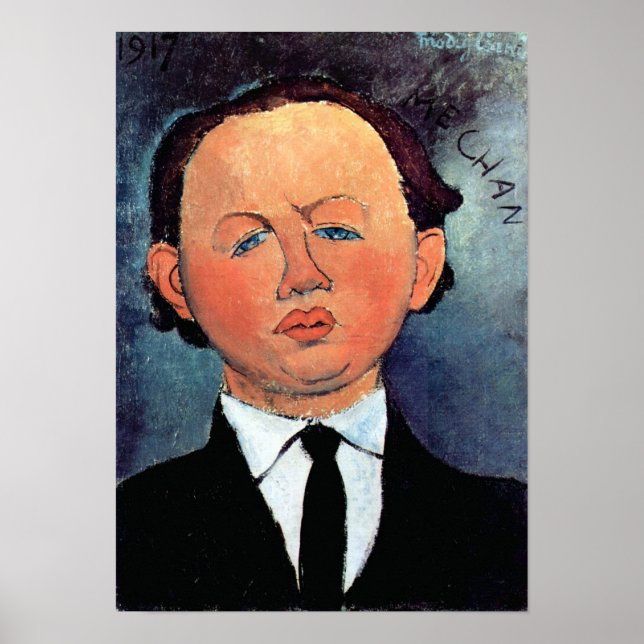 Amedeo Modigliani - Portrait von Mechan Poster (Vorne)