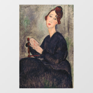 Amedeo Modigliani - Porträt von Dedie Hayden Fensteraufkleber