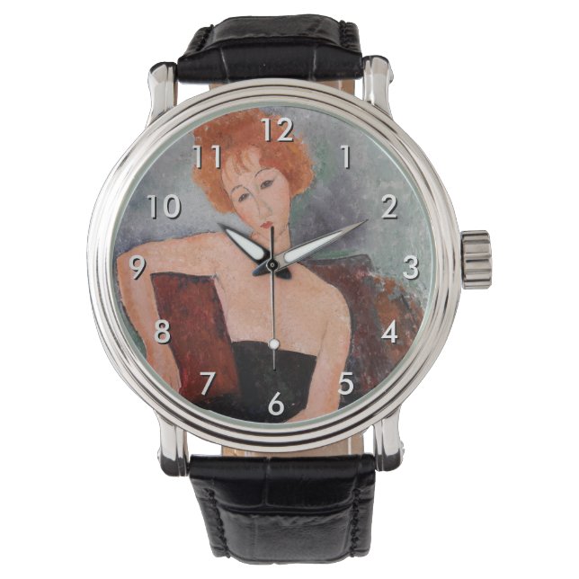 Amedeo Modigliani - Rothaarige Girl Abend Dress Armbanduhr (Vorderseite)