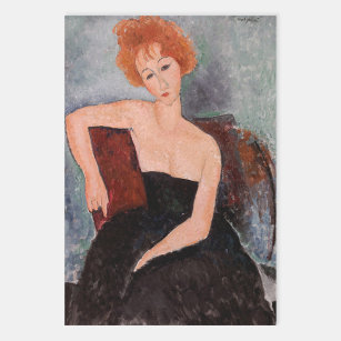 Amedeo Modigliani - Rothaarige Girl Abend Dress Geschenkpapier Set