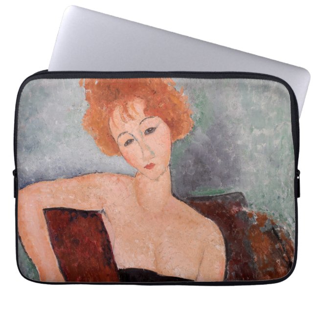 Amedeo Modigliani - Rothaarige Girl Abend Dress Laptopschutzhülle (Vorderseite)