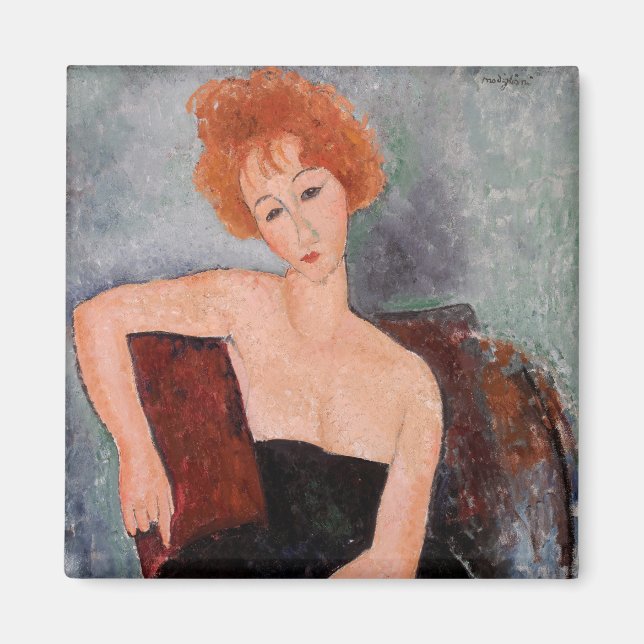 Amedeo Modigliani - Rothaarige Girl Abend Dress Magnet (Vorne)