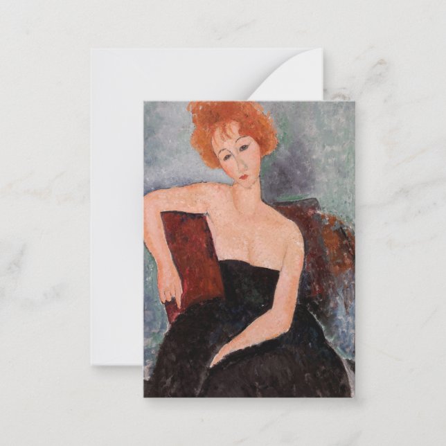 Amedeo Modigliani - Rothaarige Girl Abend Dress Mitteilungskarte (Vorderseite)