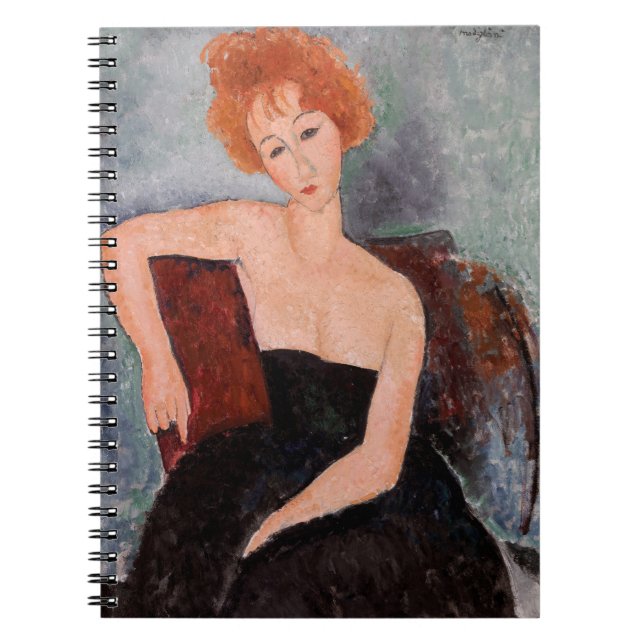 Amedeo Modigliani - Rothaarige Girl Abend Dress Notizblock (Vorderseite)