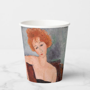 Amedeo Modigliani - Rothaarige Girl Abend Dress Pappbecher