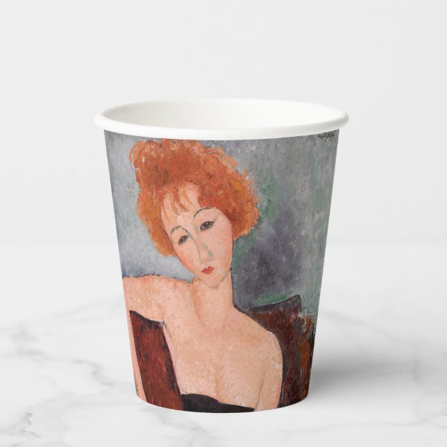 Amedeo Modigliani - Rothaarige Girl Abend Dress Pappbecher (Vorderseite)