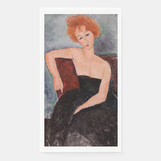 Amedeo Modigliani - Rothaarige Girl Abend Dress Serviette (Vorderseite)