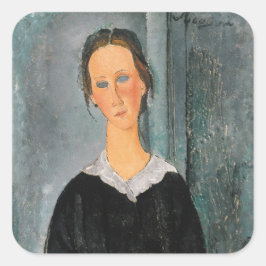Amedeo Modigliani - Servant Girl Quadratischer Aufkleber