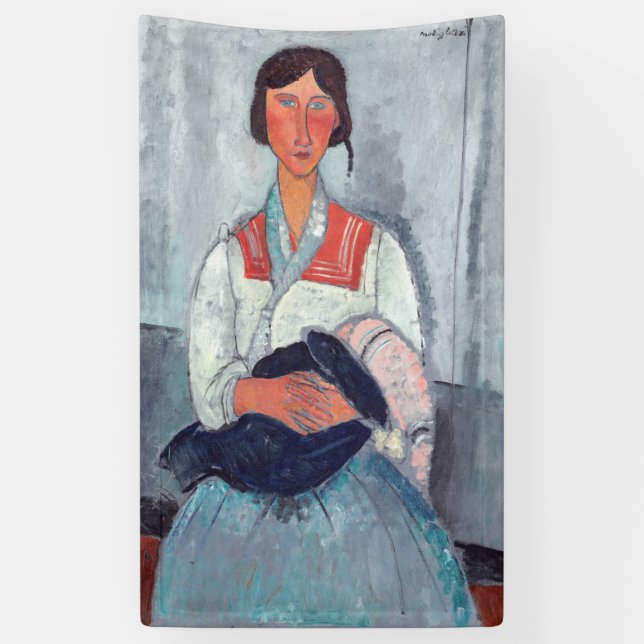 Amedeo Modigliani - Sinti und Roma Woman mit Baby Banner (Vertikal)