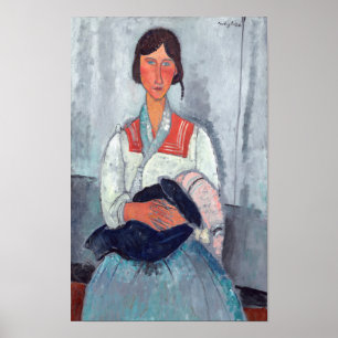 Amedeo Modigliani - Sinti und Roma Woman mit Baby Poster