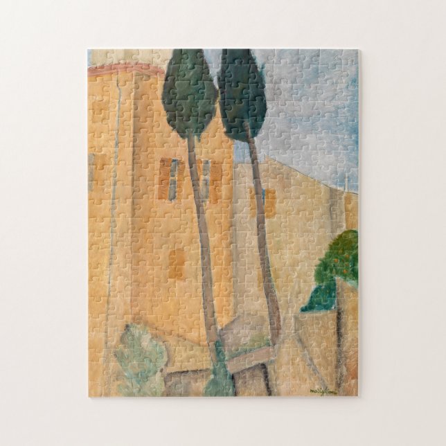Amedeo Modigliani - Zypressen und Häuser in Cagnes (Vertikal)