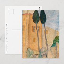 Amedeo Modigliani - Zypressen und Häuser in Cagnes Postkarte