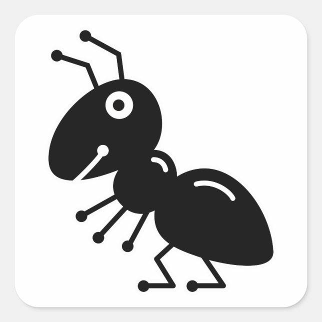 Ameise Quadratischer Aufkleber (Vorderseite)